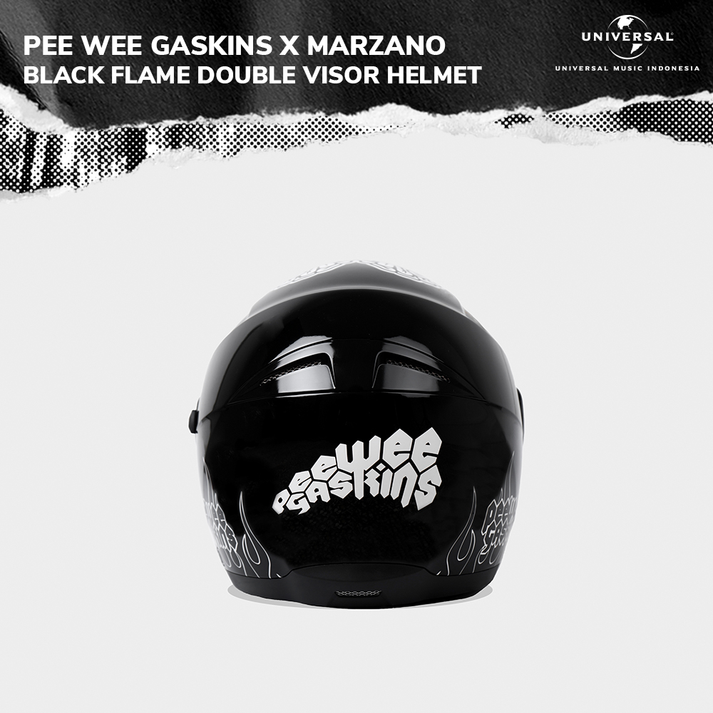 Pee Wee Gaskins x Marzano – Black Flame Half Face Double Visor Helmet