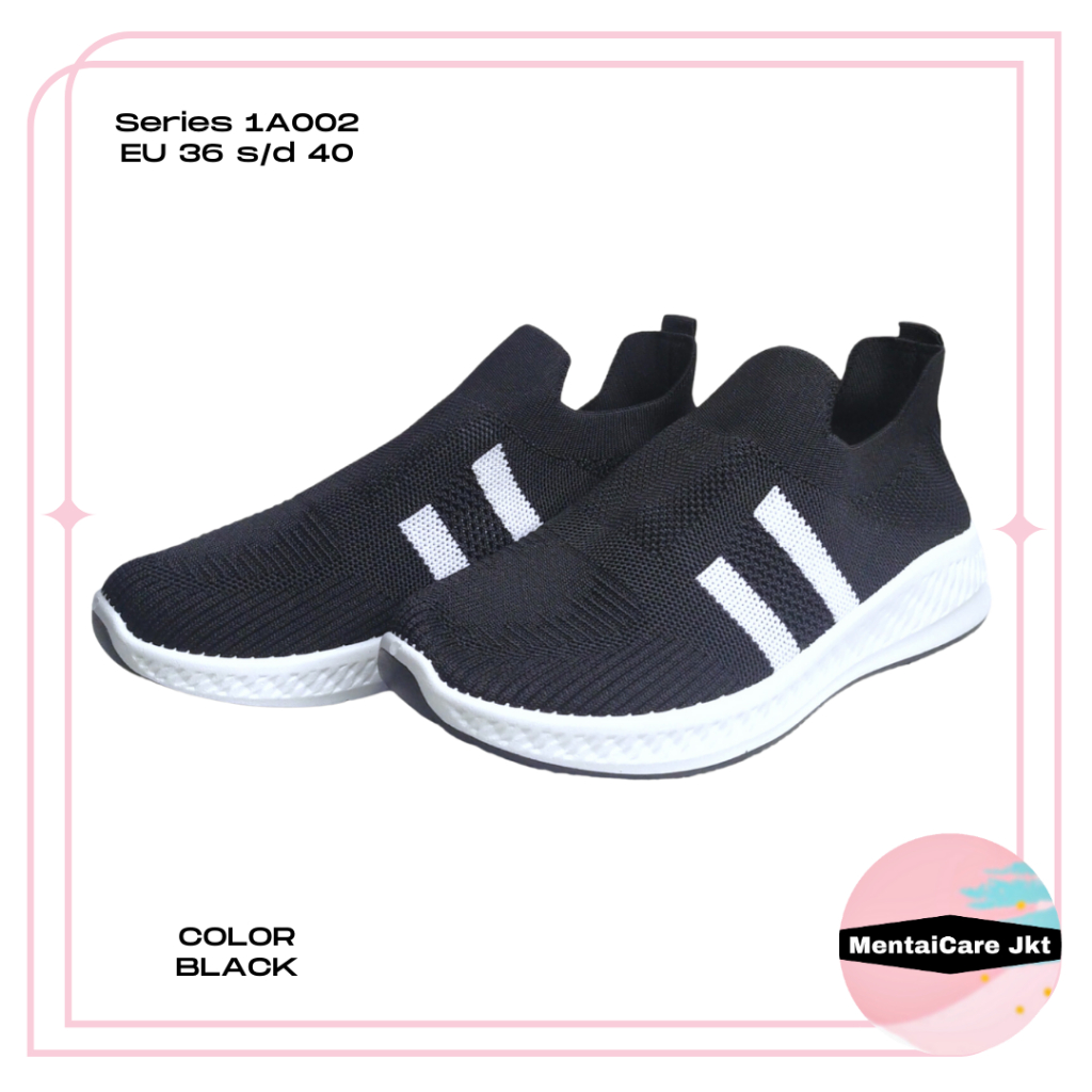 [A002] SEPATU OLAHRAGA SNEAKERS CASUAL TERBARU STYLE KOMBINASI POLOS PRIA WANITA BAHAN RAJUT SLIP ON BEST QUALITY REAL PICT