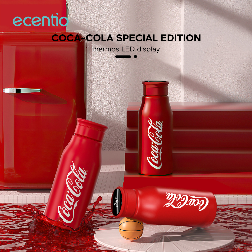 FOODI coca-cola LED Thermos 370ml  Tumbler Mug 316 Stainless Vacum Mug Botol Air Minum Special Gift box