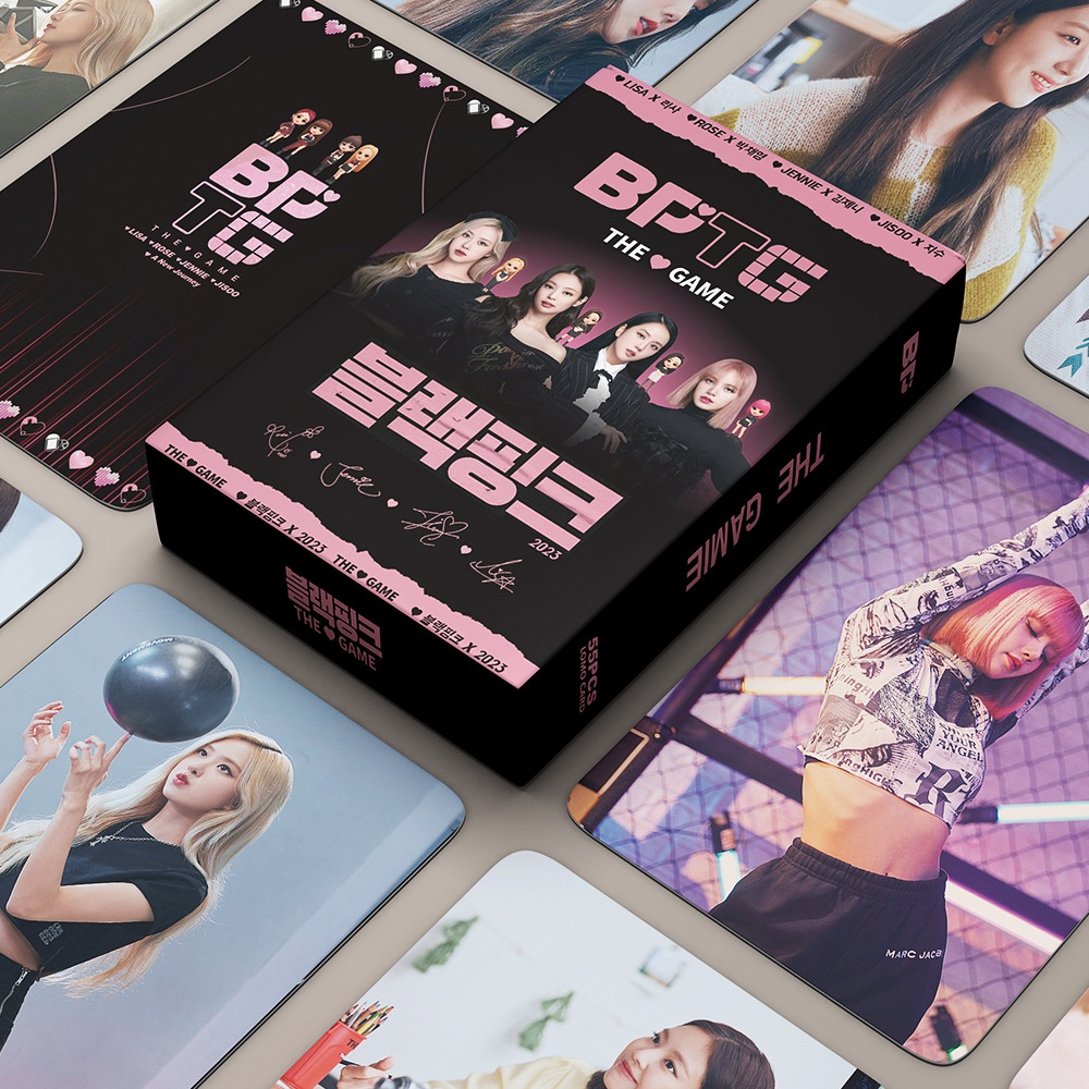 55 pcs / set Kartu Foto KPOP BLACKPINK THE GAME Koleksi Kartu Lomo HD 2023 Kartu Poster BPTG