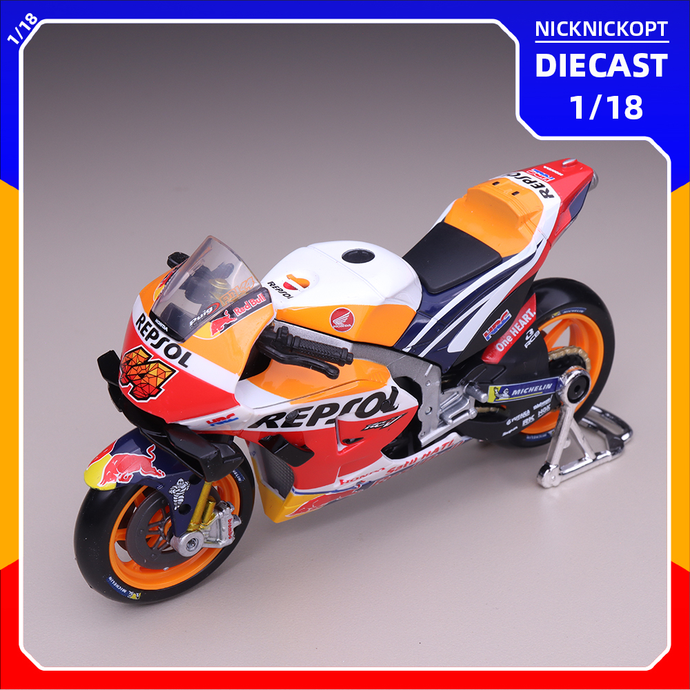Miniatur Motor Balap Skala 1:18 Diecast Koleksi Model Roda Berputar