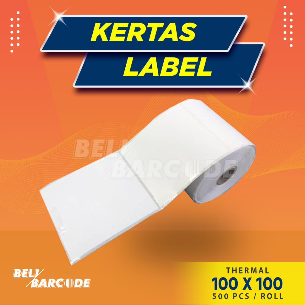 LABEL STIKER BARCODE 100X100 THERMAL 1 LINE