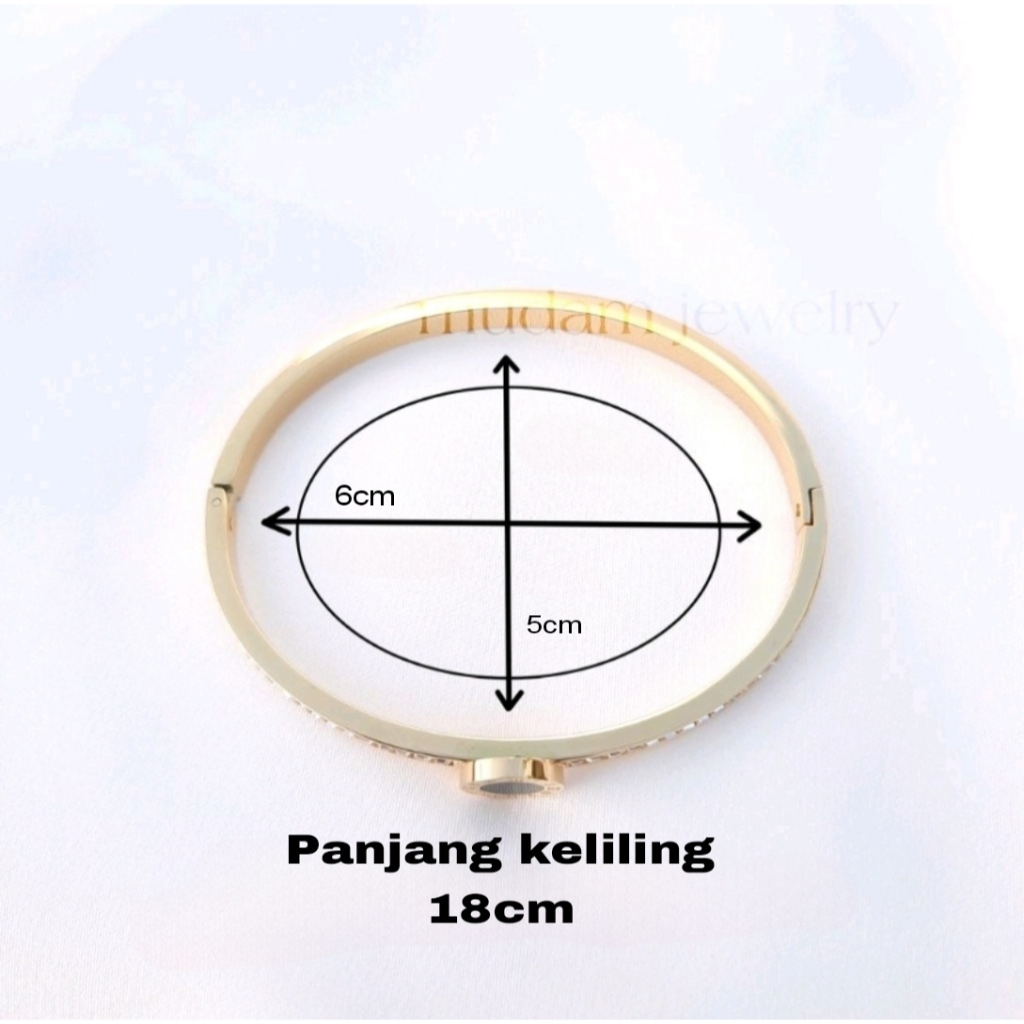 Gelang Bengle B&gt;lgr Romawi Dengan Crystal Artifisial