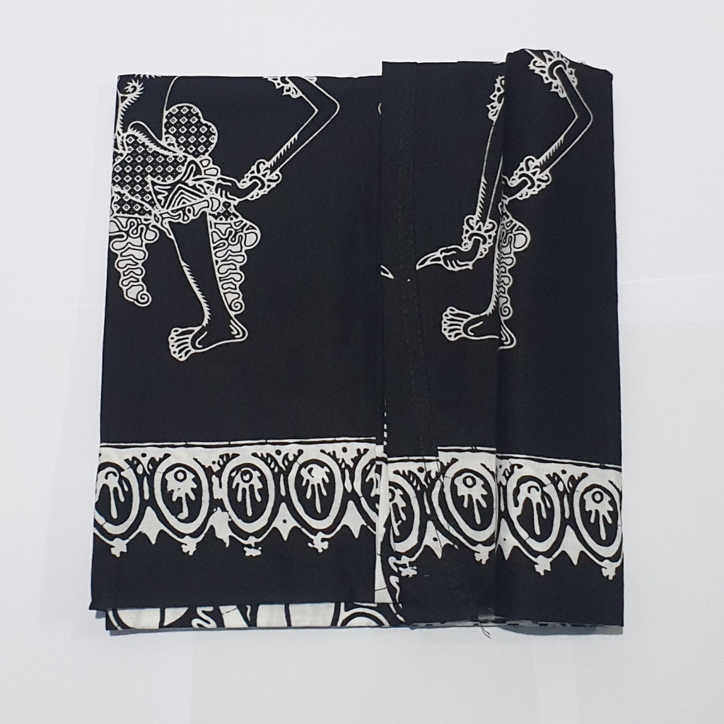 SARUNG BATIK WAYANG SANTRI / SARUNG BATIK WAYANG / SARUNG BATIK HITAM KATUN PRINT