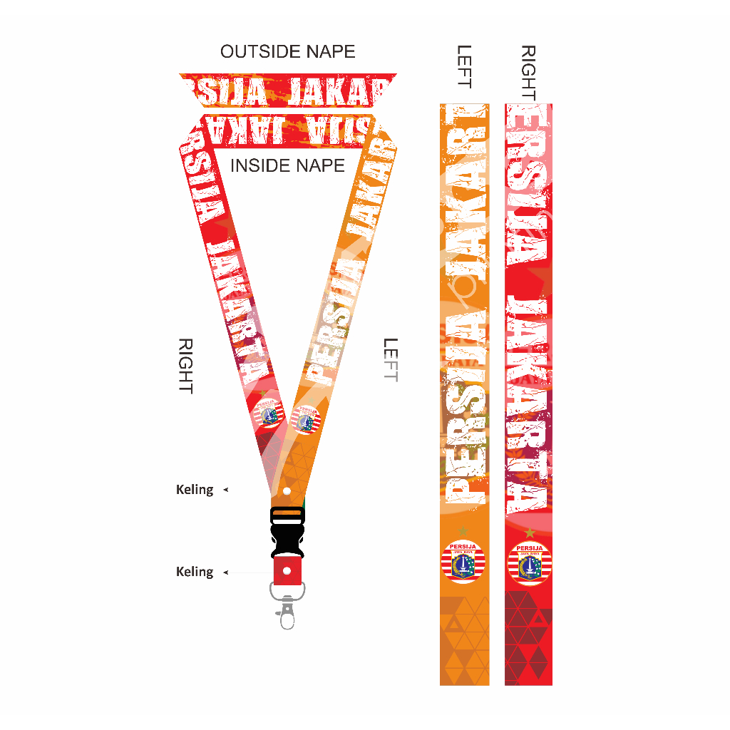 TALI LANYARD ID CARD PERSIJA  [ BISA SATUAN ]