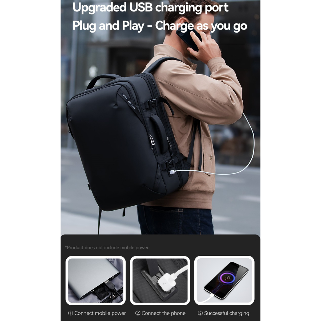 Mark Ryden MR9993 Tas Ransel Backpack Laptop Travel USB 17 Inch