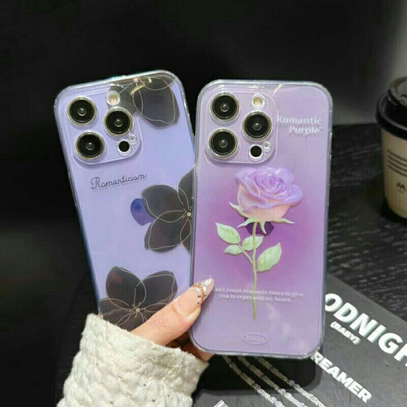 SOFTCASE TRANSPARAN TERBARU MOTIF BUNGA TULIP SAMSUNG A24 / A34, VIVO Y16 / Y02 / Y01 / Y22