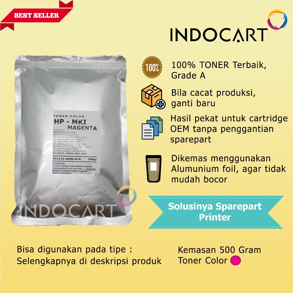 Serbuk Toner Warna Mitsubishi-HP/Canon Universal-500gr-CMYK