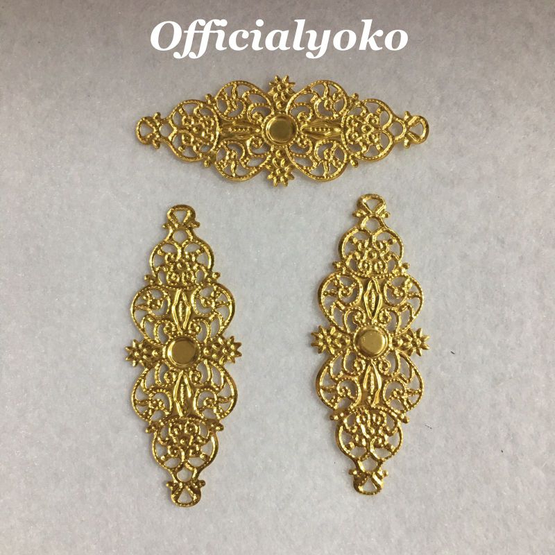 Lempengan Besi Emas / Hiasan / Dekorasi Mahar / Hantaran / Prakarya isi 3pcs #23