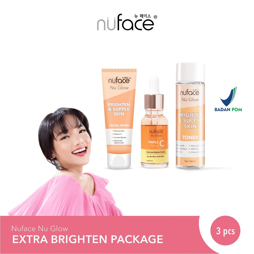 Nuface Skincare Fuji Brighten &amp; Supple Skin Package Paket Brightening Nu Face Nu Glow Mencerahkan Wajah