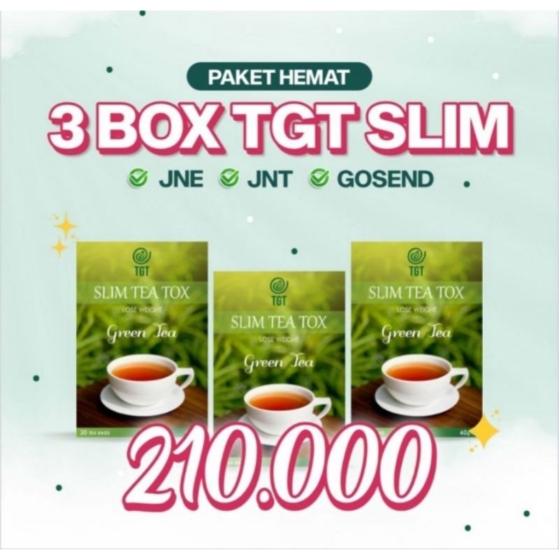 PAKET PROMO BEST SELLER TGT SLIM TEA 3 BOX MIX ORI LEMON DAN LECI PELANGSING NATURAL HERBAL (3MIX)