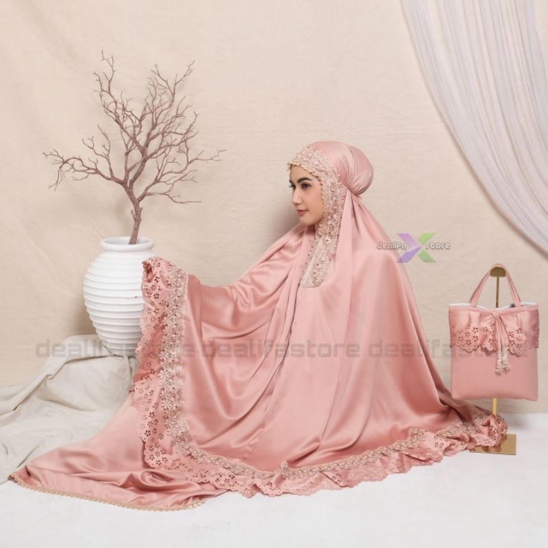 Mukena Dewasa Daily dealifa Rempel Renda Lasercut Mewah