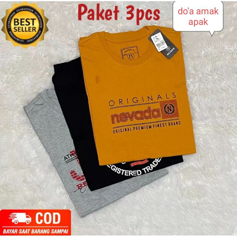 3pcs kaos NEVADA motif random kaos pria distro keren baju kaos pria kaos 3pcs 100rb kaos NAVADA terbaru 2023 kaos NEVADA lengan pendek pria kaos couple pria