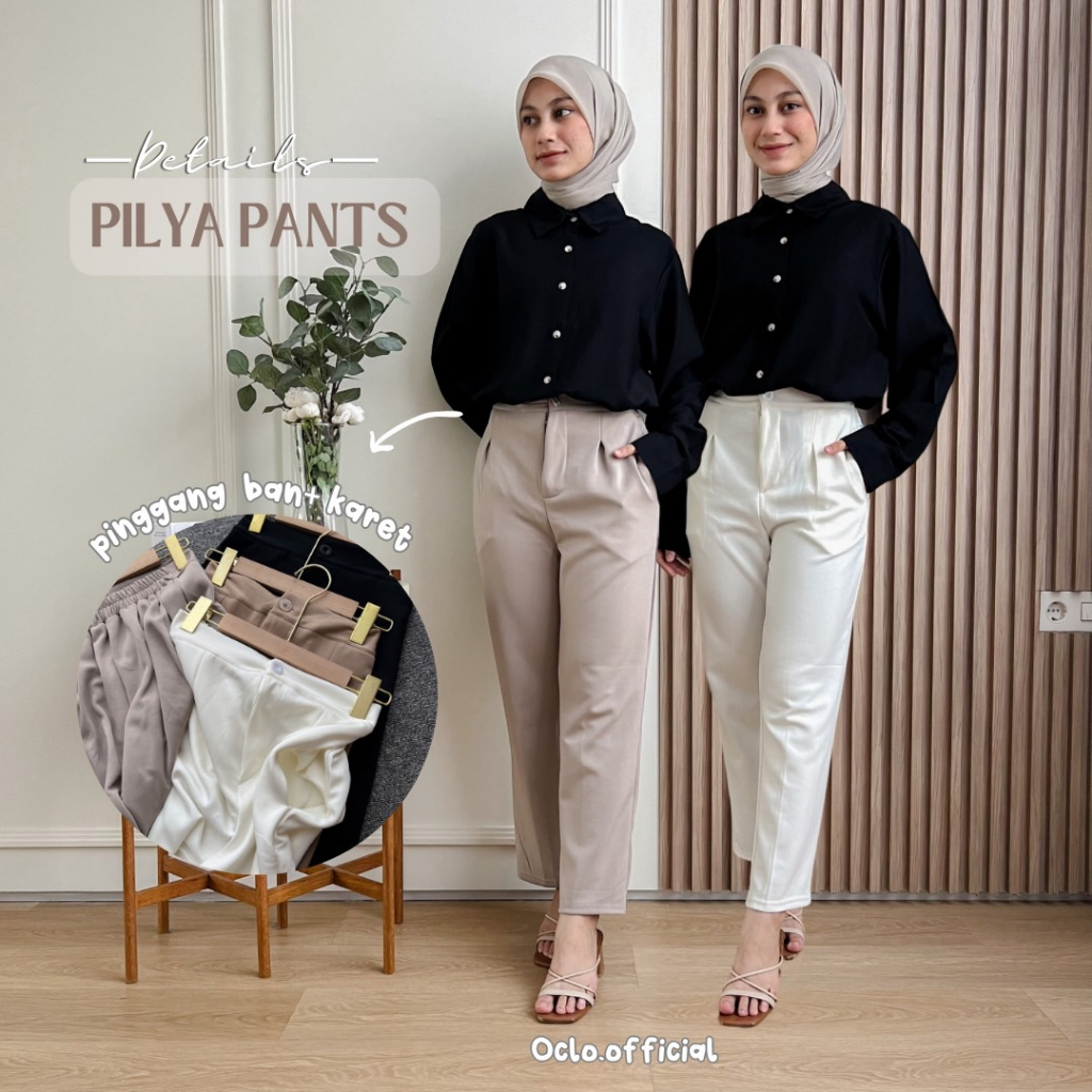 Oclo Pilya Pants bawahan wanita celana basic scuba premium