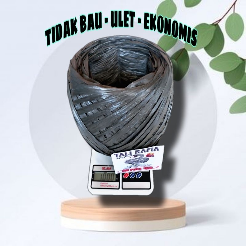

Tali Rafia FULL 1KG Tali Tampar 1 kg Hitam Warna Plastik