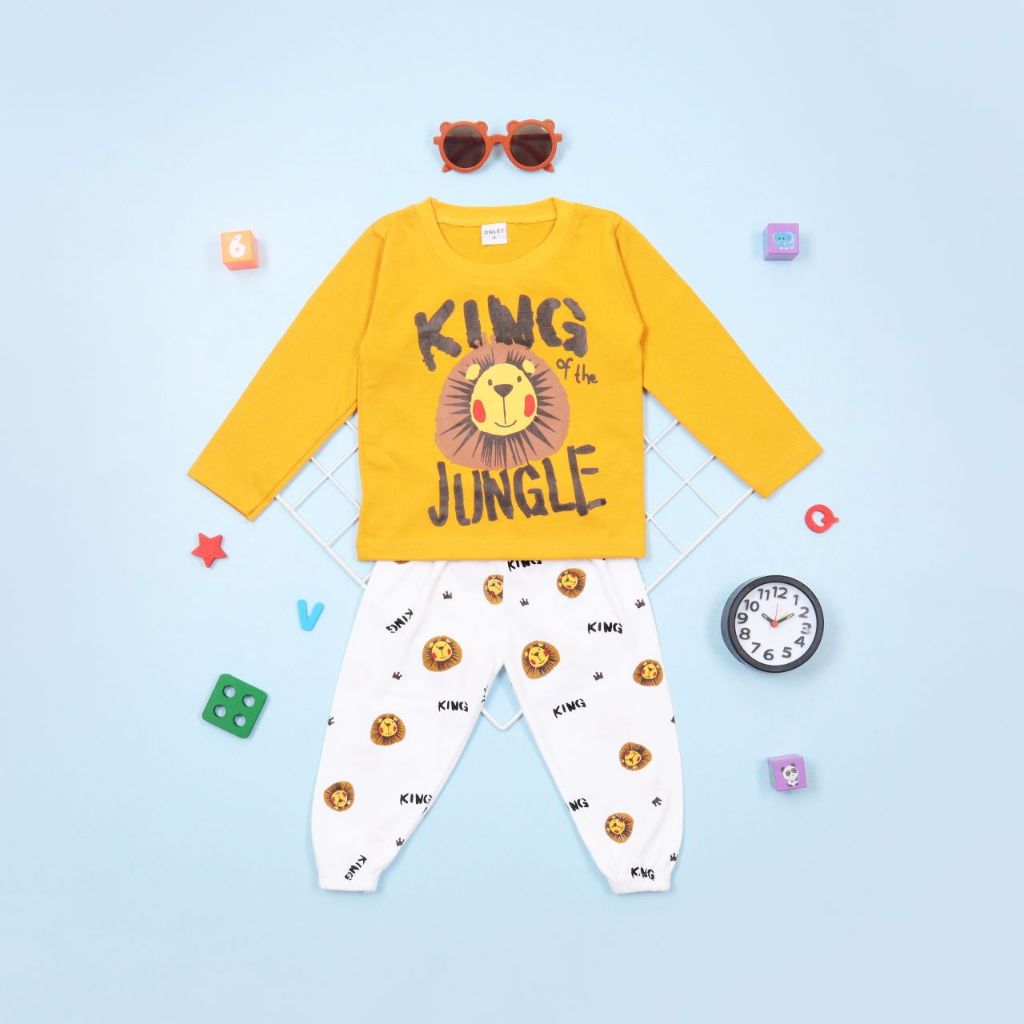 Owlet - setelan anak / piyama anak bergambar / piyama panjang / baju tidur anak