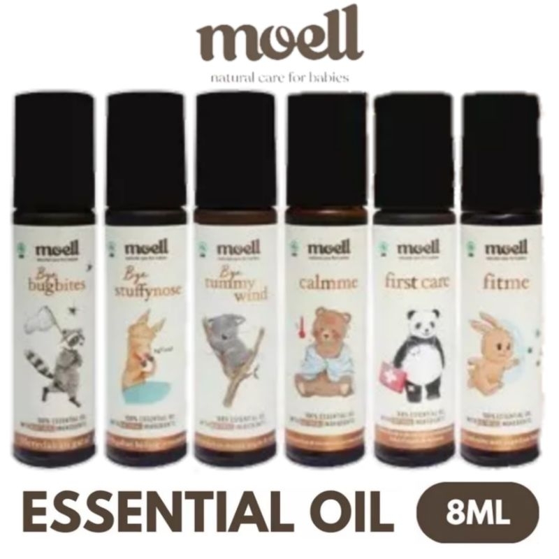 Moell Essential Oil Natural Moell Bye Bugbites | Moell Bye Tummy Wind | Moell Bye Stuffynose | Moell Calmme | Moell Fitme | Moell First Care