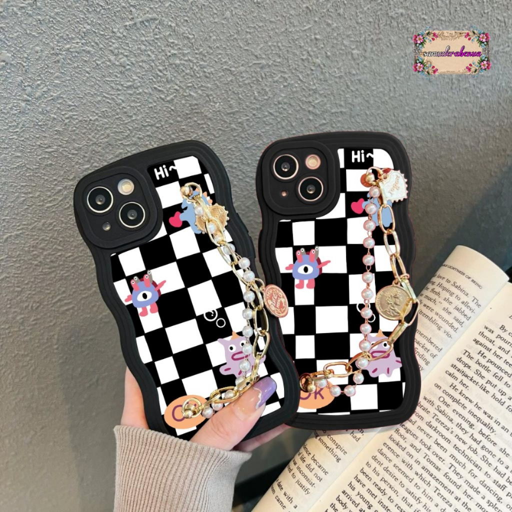 GC44 GC53 CASE CASING SOFTCASE SILIKON WAVY WAVE AESTETHIC RANTAI MUTIARA GRIP FOR INFINIX SMART 5 6 6 PLUS 7 HOT 9 PLAY SB5768