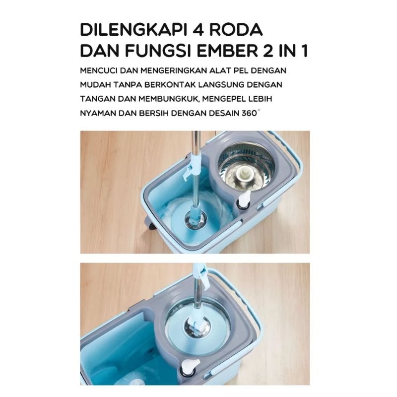 Bonbox BCT212202 Super Mop Spin Mop dengan Ember Pengering