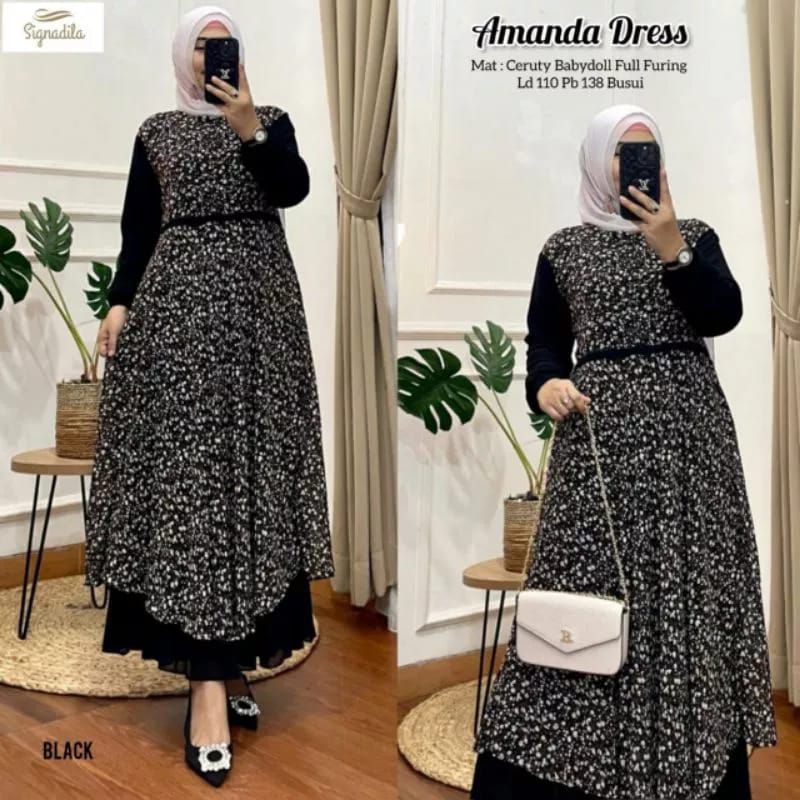 AMANDA DRESS WANITA TERBARU FASHION MUSLIM