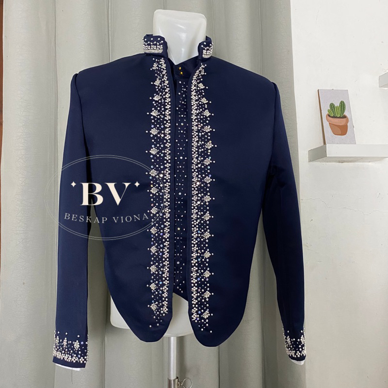 [BESKAP VIONA] Beskap Jawa Pengantin Adat Jawa Solo Navy
