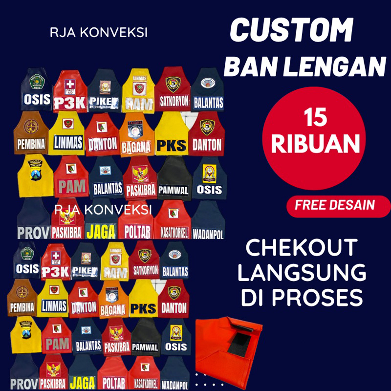 Ban lengan Custom Ready bahan Premium Proses cepat Bebas Desain - COD