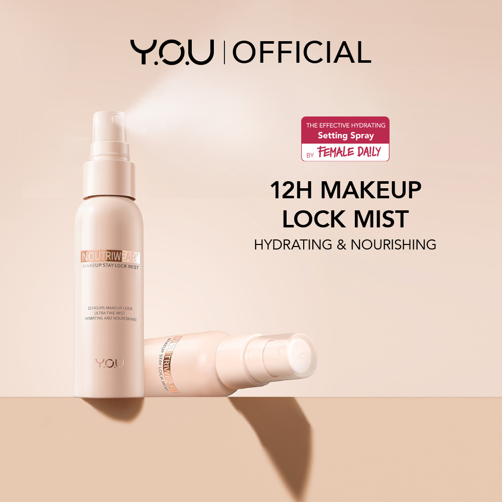 YOU NoutriWear+ Makeup Stay Lock Mist 12 Jam - Setting Spray, Oil Control, Hydrating, Makeup