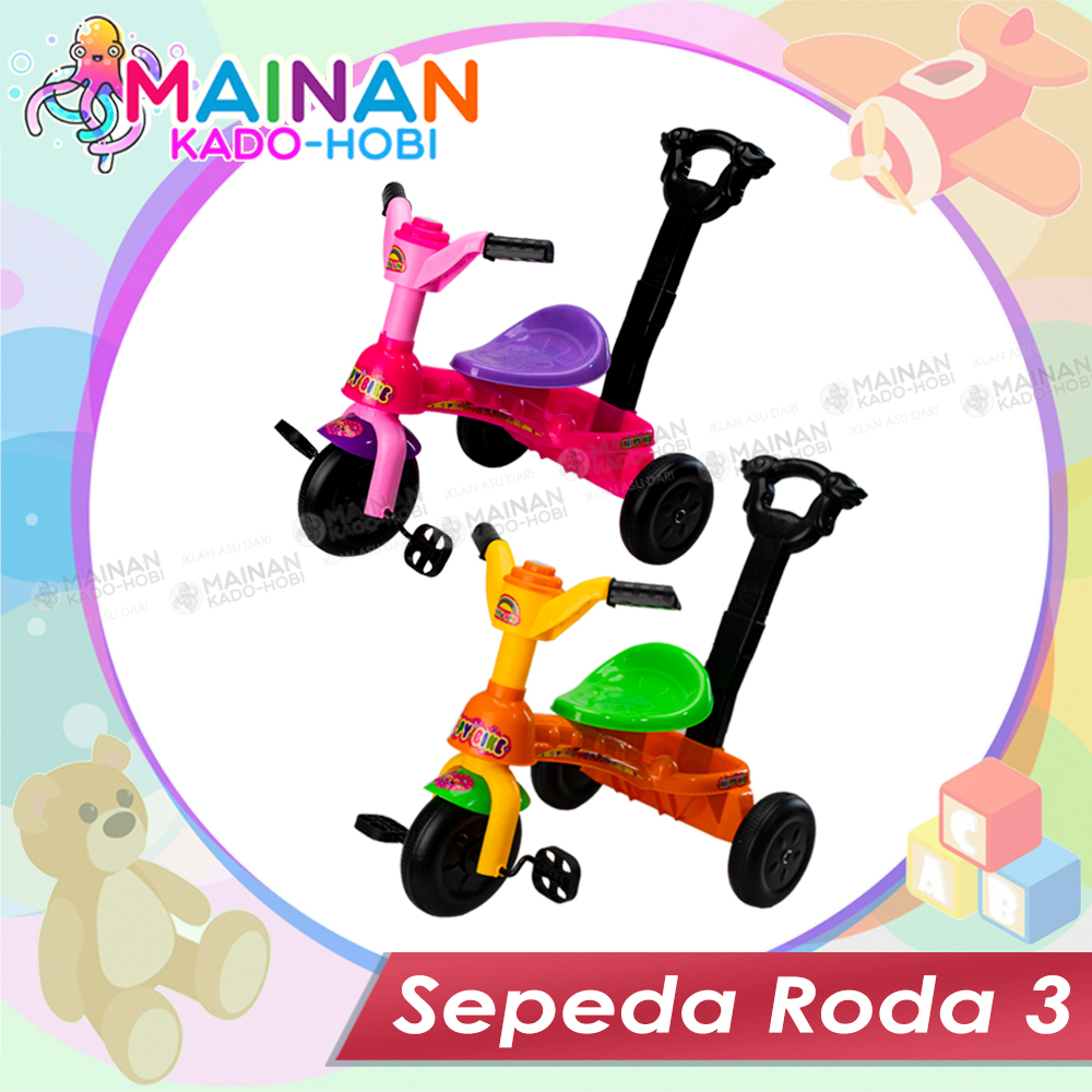 KADO ULANG TAHUN MAINAN ANAK DORONG SEPEDA RODA TIGA