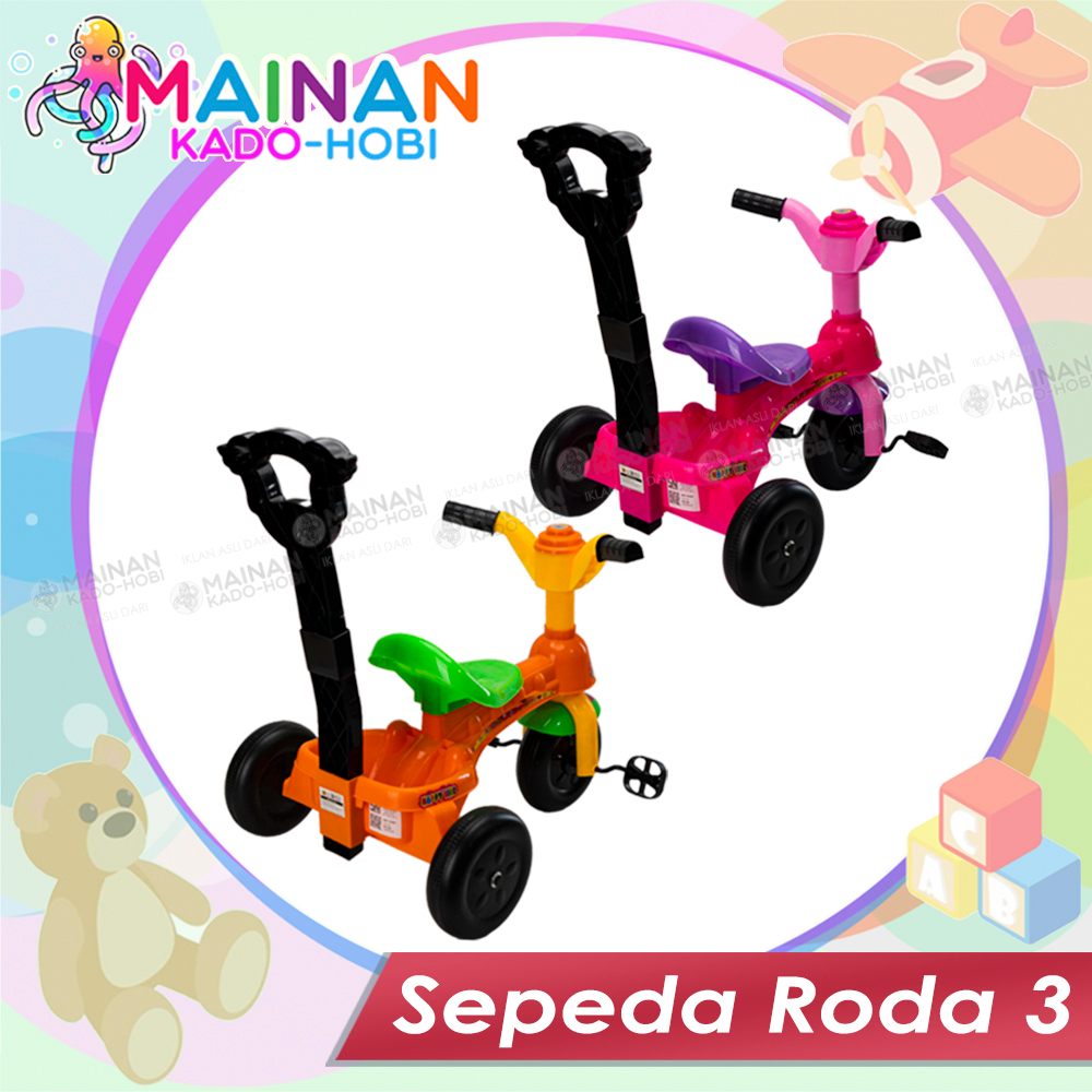 KADO ULANG TAHUN MAINAN ANAK DORONG SEPEDA RODA TIGA