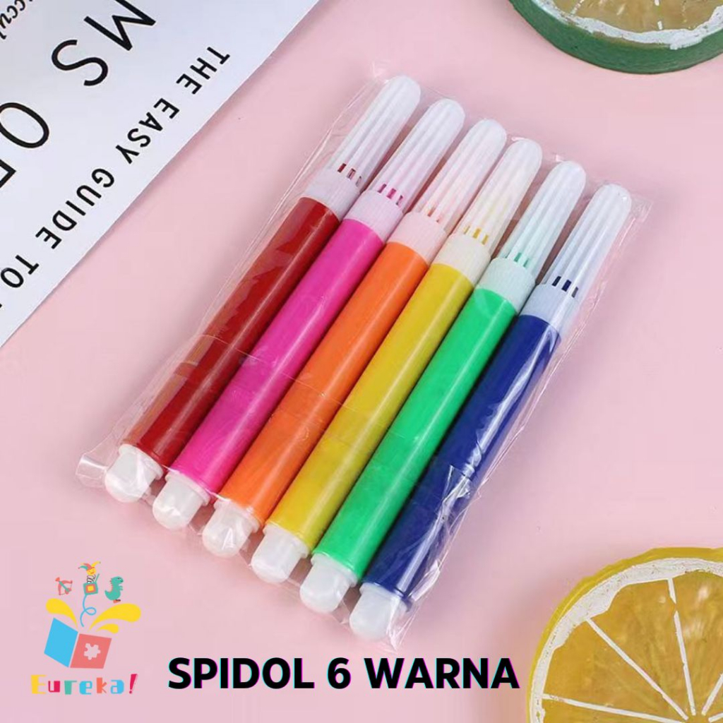 

[C-9] Spidol Mini Set 6 Warna Cat Acrylic Kuas Pallete Alat Mewarnai Warna Warni