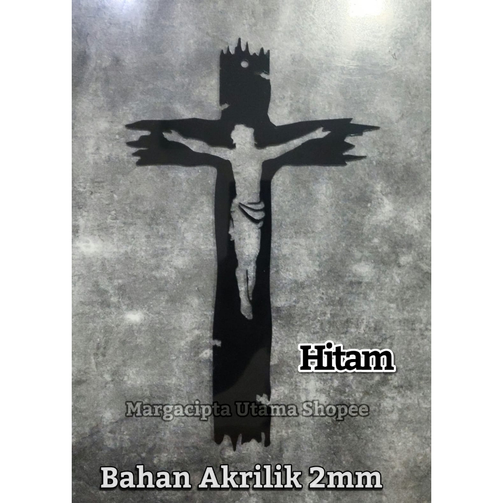 Hiasan Dinding Salib Yesus Bahan Acrylic Akrilik