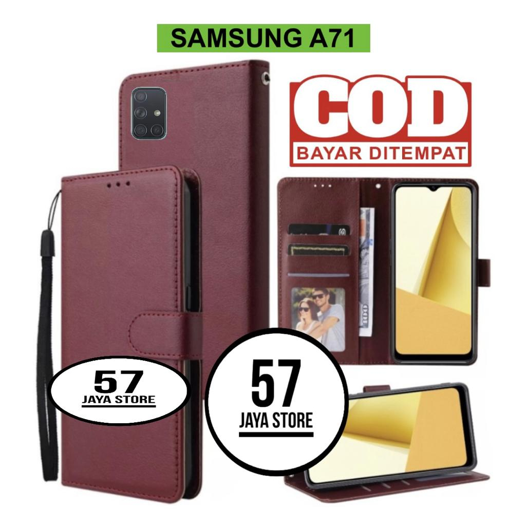 Flip Case Samsung A71 Flip Dompet Casing HP Wallet Leather flip cover