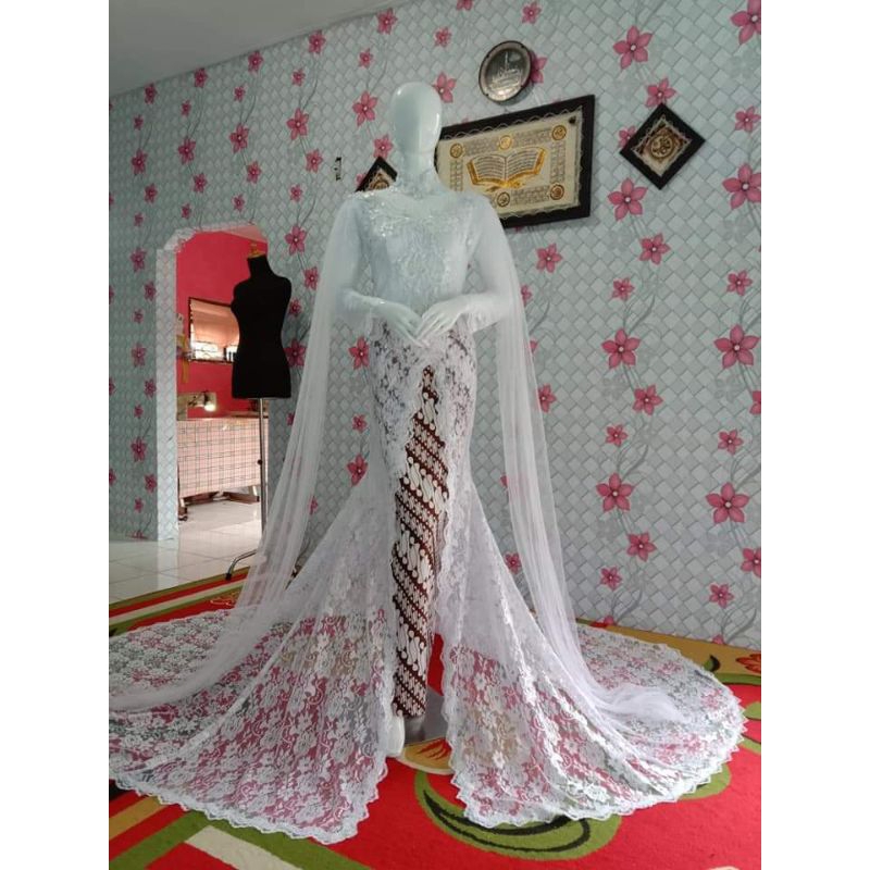kebaya akad nikah +slayer ekor panjang