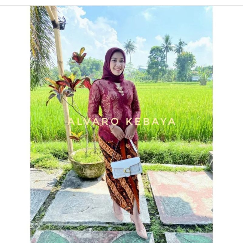 atasan kebaya kartini premium brokat halus modern real pict