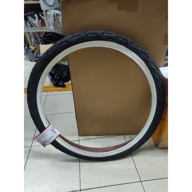 Agp - ban luar sepeda 26 x 2.125 kenda flame white wall lowrider cruiser