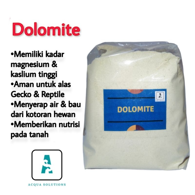 DOLOMIT POWDER 1KG ALAS KANDANG REPTILE GECKO LEOPARD LAHAN PERTANIAN DAN TANAMAN