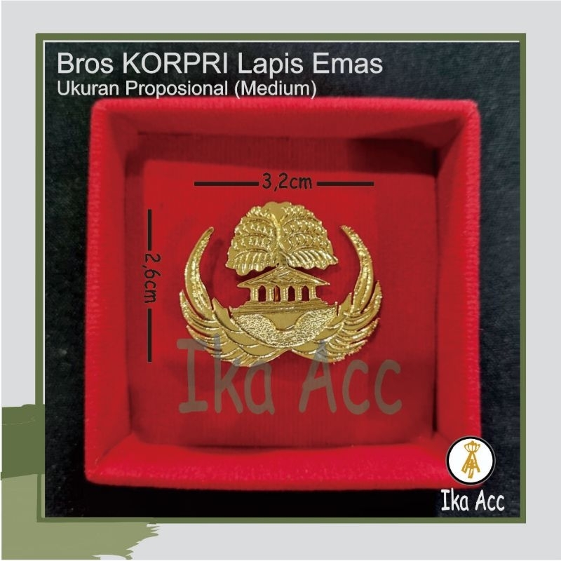 Bros / Pin Korpri Bahan Kuningan disepuh lapis emas MAGNET/PENITI Bisa