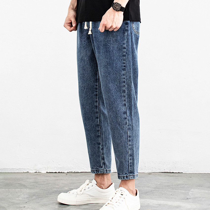 Baggy pants cowok Celana jeans pria korean style celana jins pria loose jeans jeans pinggang elastis blue jeans pria jeans grey celana pria keren celana jeans terbaru celana pria keren jumbo