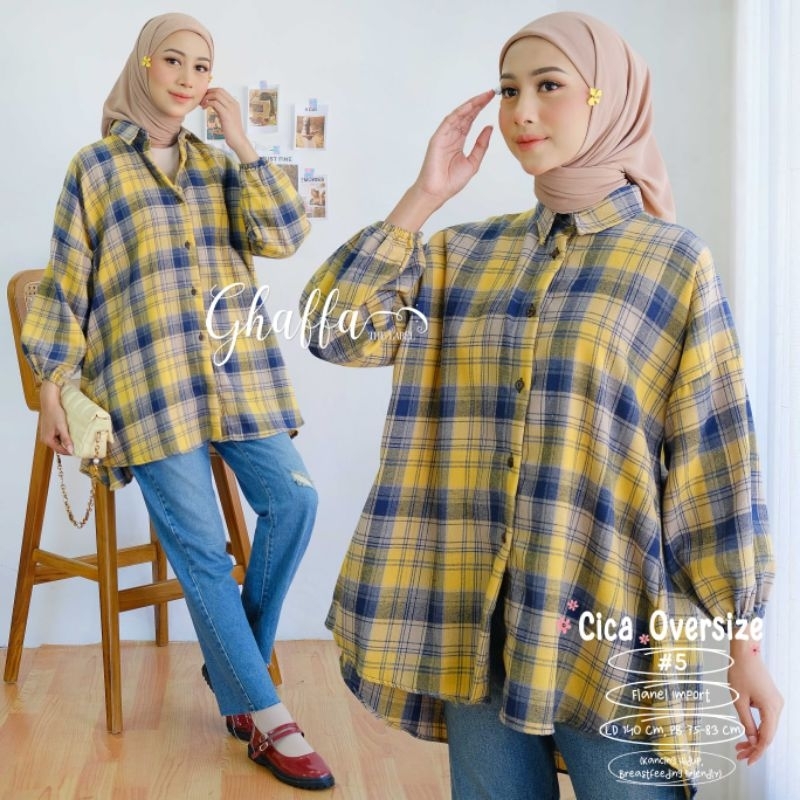 CICA FLANEL OVERSIZE WANITA ORI GHAFFA