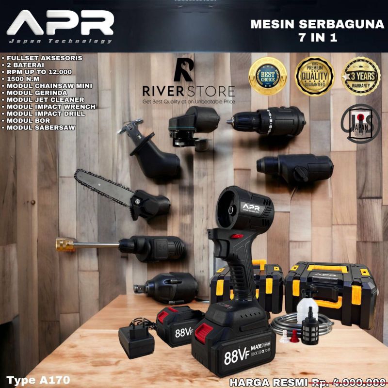 Mesin Multiguna Cordless APR A170 Japan Technology 7 Fungsi Mesin Serbaguna Baterai Premium Quality