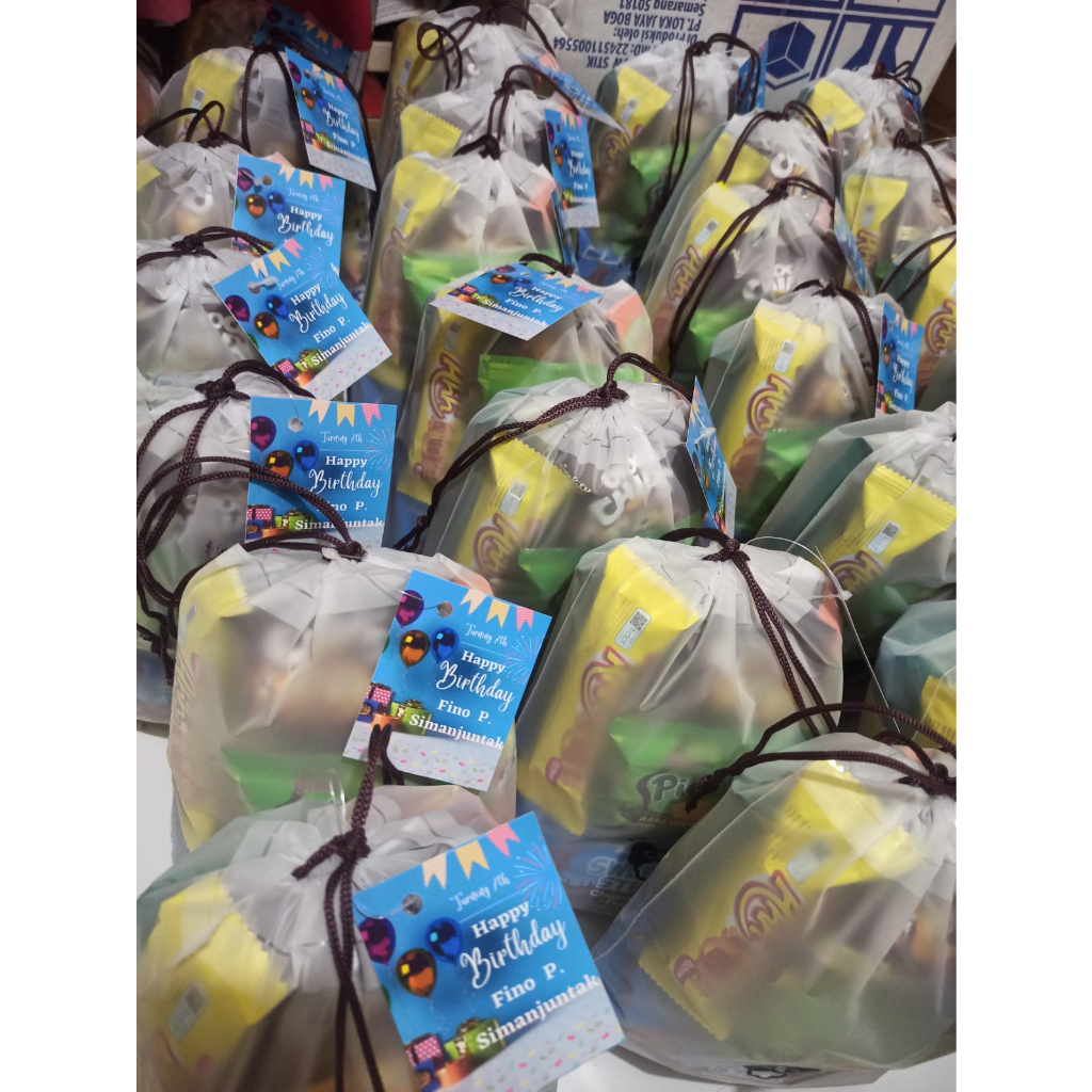 

Paket Ultah anak isi 9 Pouch medium FREE card nama ultah, murah