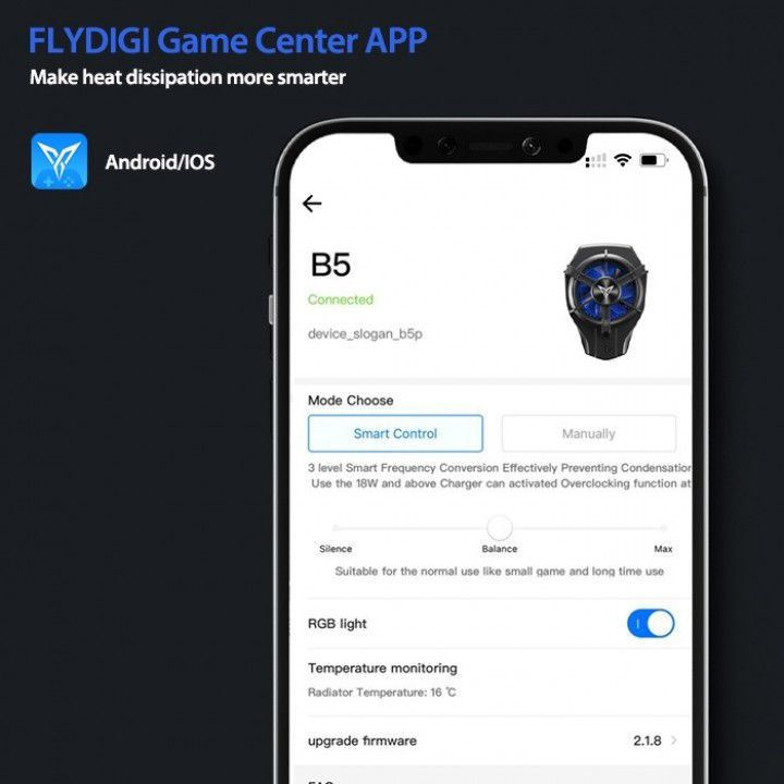 Flydigi B5 Fan Cooler Radiator Pendingin Hp Cooling Fan Gaming With Overclocking technologi ( BINTANG ACC )