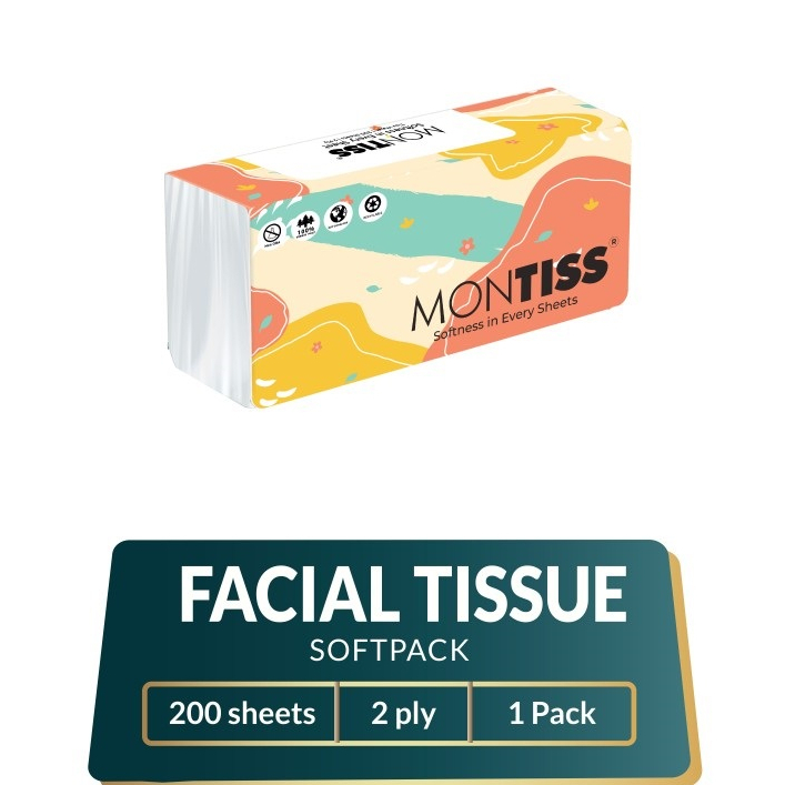 Tisu Wajah Montiss 200 Sheets 2ply / Facial Tissue Montis 200 Sheets 2 Ply