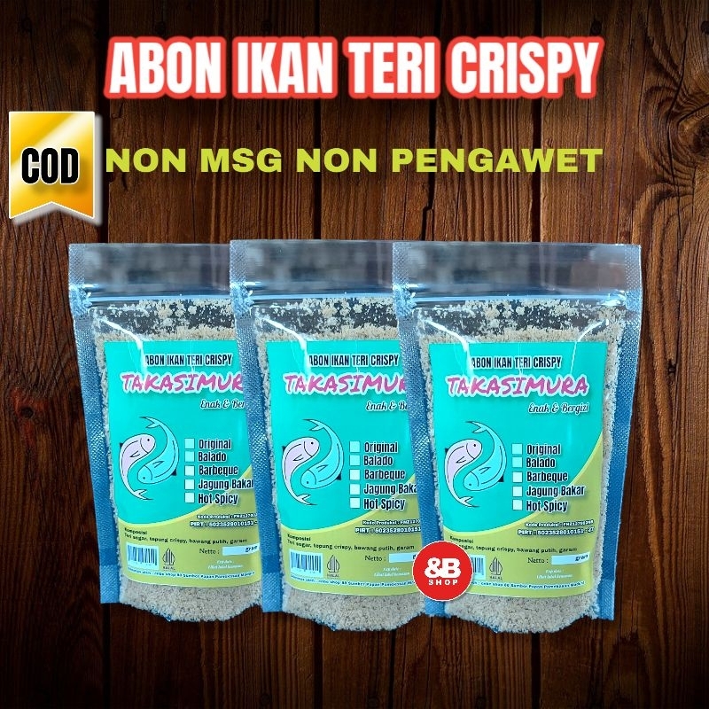 

abon ikan teri crispy sehat siap saji kemasan 125 gram original | seafood | abon bayi