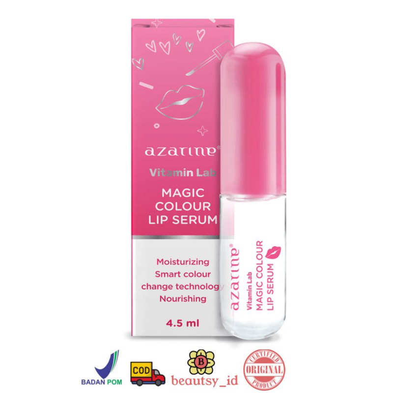 Azarine Magic Colour Lip Serum 3.5ml Original BPOM Pelembab Bibir Color