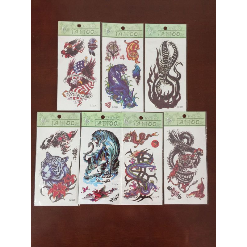 7PCS Tatto Temporary motif naga macam ular