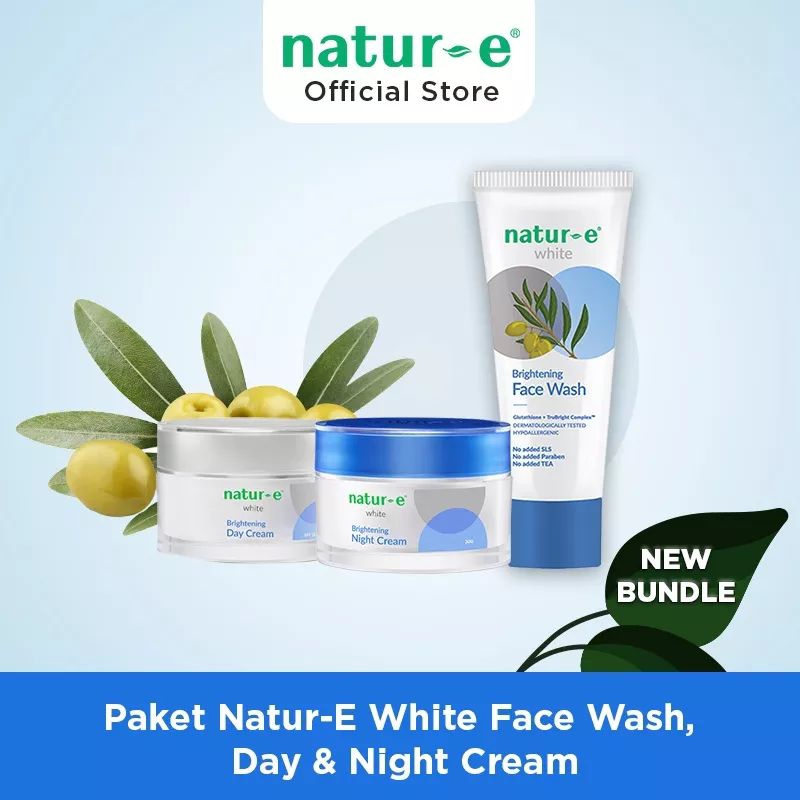 [Natur-E] Paket Series Whitening Natur-E day cream/night cream/ face wash