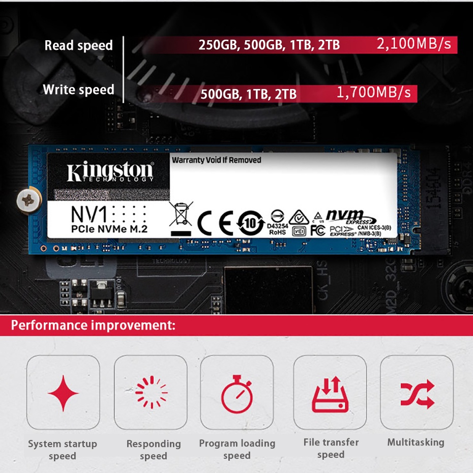 【Jakarta Spot】Kingston 250GB/500GB NV1  SSD  M.2 2280  NVME Internal Solid State Drive