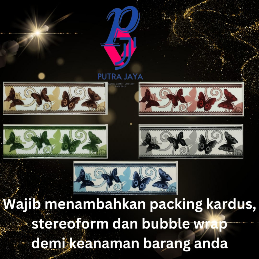 Lis Keramik Dinding Dapur/Kamar Mandi/Teras Rumah 8x25cm