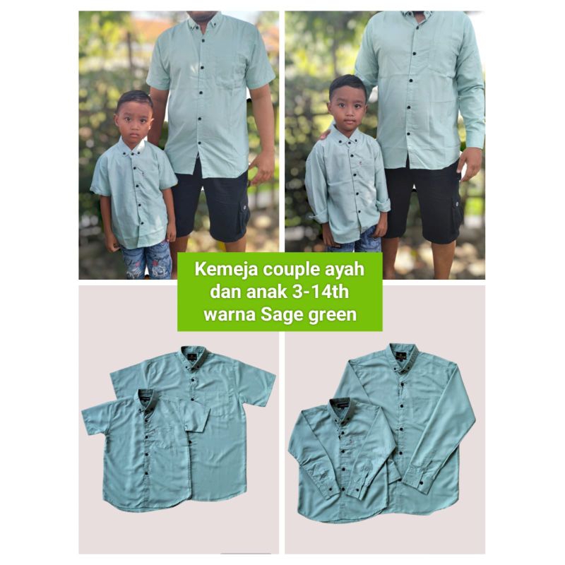 KEMEJA POLOS COUPLE WARNA SAGE GREEN/KEMEJA DISTRO/KEMEJA FORMAL